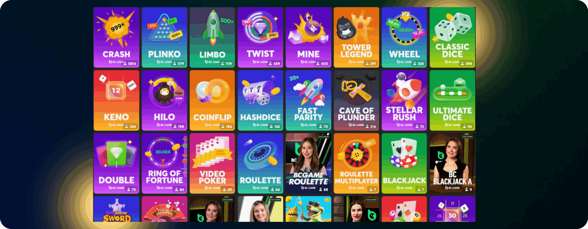 Popular Live Casino Games at BC Game Nepal